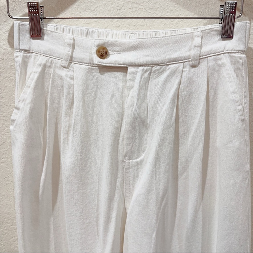 J.Ing Jing High Waisted White Lightweight Denim Jeans Pants Size Xl Nwt — image 4 of 8